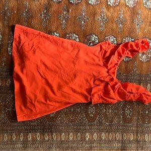 White fox Vibrant Orange Sleeveless Top